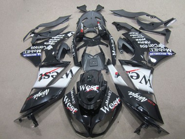 Comprare Carena Moto Kawasaki ZX6R 2009-2012 - Nero Lucido Bianco West