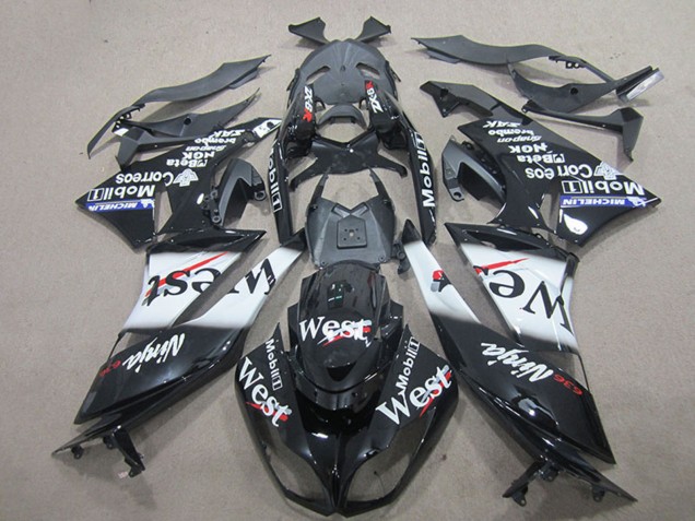 Comprare Carena Moto Kawasaki ZX6R 2009-2012 - Nero Lucido Bianco West