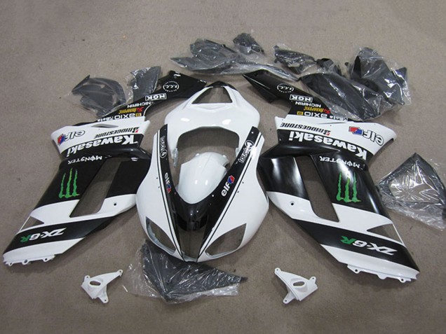 Comprare Carena Moto Kawasaki ZX6R 2007-2008 - Nero Bianco Mostro