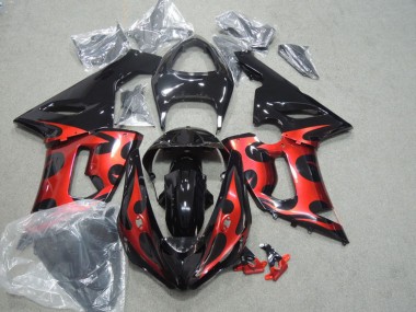 Comprare Carena Moto Kawasaki ZX6R 2005-2006 - Nero Lucido Rosso