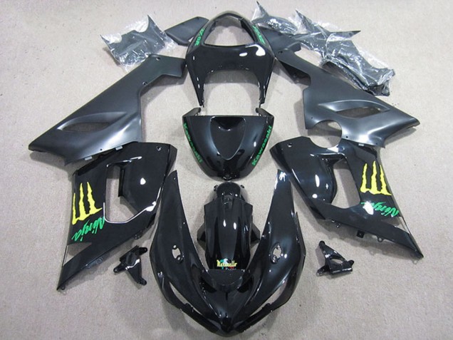 Comprare Carena Moto Kawasaki ZX6R 2005-2006 - Nero Lucido Giallo Mostro
