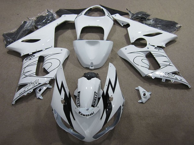 Comprare Kit Carena Moto Kawasaki ZX6R 2005-2006 - Bianco Nero