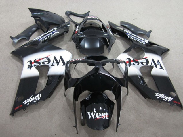 Comprare Carena Moto Kawasaki ZX6R 2003-2004 - Nero Lucido Bianco West