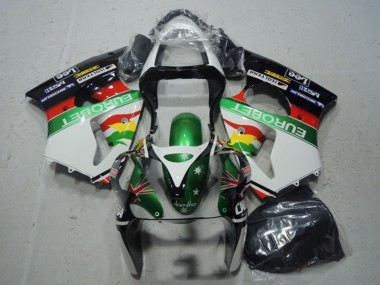 Comprare Carena Moto Kawasaki ZX6R 2000-2002 - Bianco Verde Rosso Giallo Nero Stella EuroBet