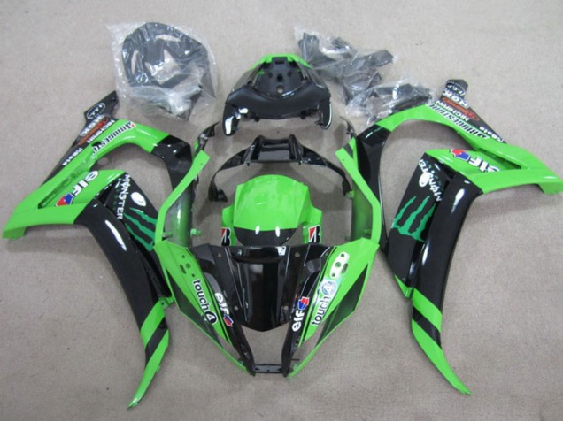 Comprare Carena Moto Kawasaki ZX10R 2011-2015 - Verde Nero Lucido Verde Elf Touch4 Mostro