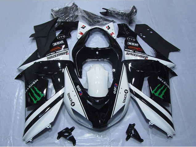 Comprare Carena Moto Kawasaki ZX10R 2006-2007 - Bianco Nero Lucido Verde Elf Touch4 Mostro