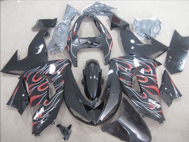 Comprare Carena Moto Kawasaki ZX10R 2006-2007 - Nero Lucido Rosso Bianco Fiamma