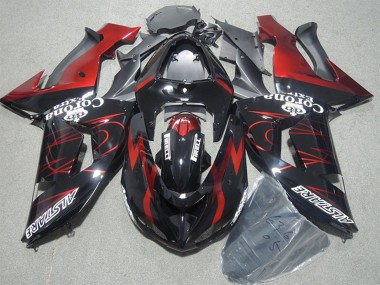 Comprare Carena Moto Kawasaki ZX10R 2006-2007 - Nero Lucido Rosso Fiamma Alstare Corona Extra
