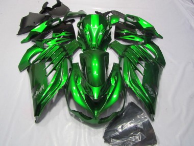 Comprare Carena Moto Kawasaki ZX14R ZZR1400 2012-2024 - Verde Nero Lucido Argento Ninja