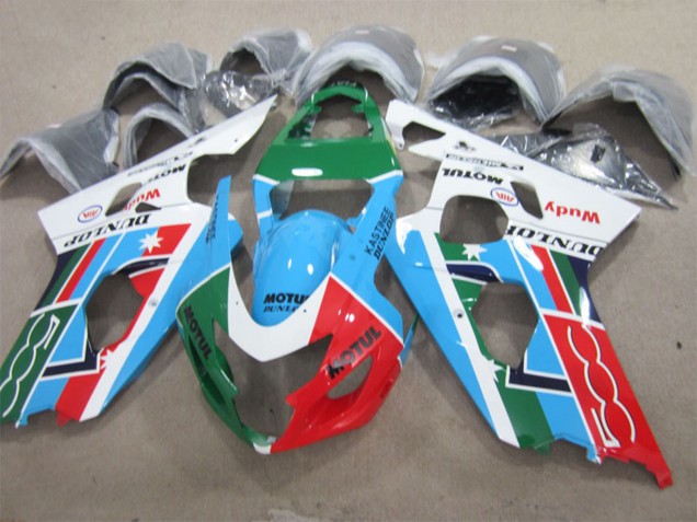 Comprare Carena Moto Suzuki GSXR 600 2001-2003 - Bianco Blu Verde Rosso Motul