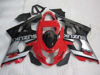 Comprare Carena Moto Suzuki GSXR 600 2004-2005 - Rosso Argento Nero Lucido