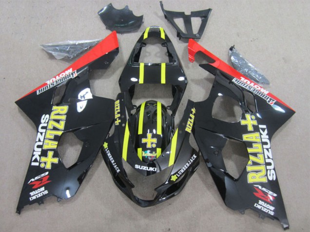 Comprare Carena Moto Suzuki GSXR 600 2004-2005 - Nero Lucido Rosso Giallo Rizla