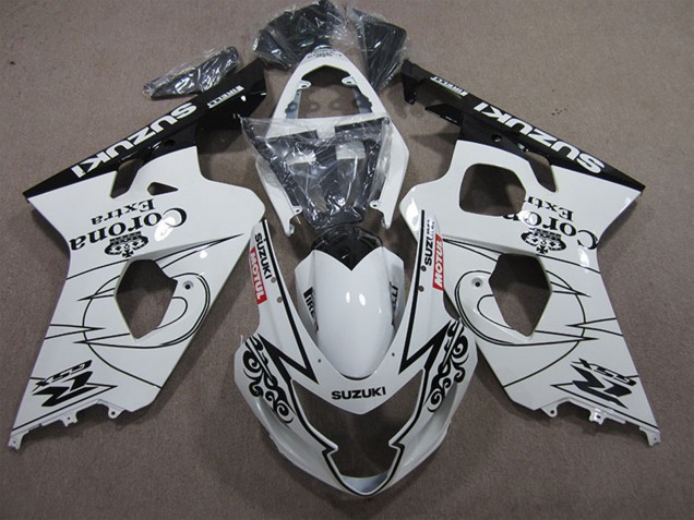 Comprare Carena Moto Suzuki GSXR 600 2004-2005 - Bianco Nero Corona Extra Motul