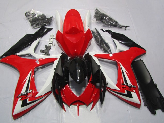 Comprare Carena Moto Suzuki GSXR 600 2006-2007 - Bianco Rosso Nero Lucido Banda