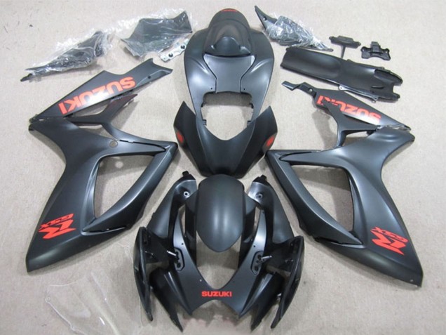 Comprare Carena Moto Suzuki GSXR 600 2006-2007 - Nero Opaco Rosso Decal