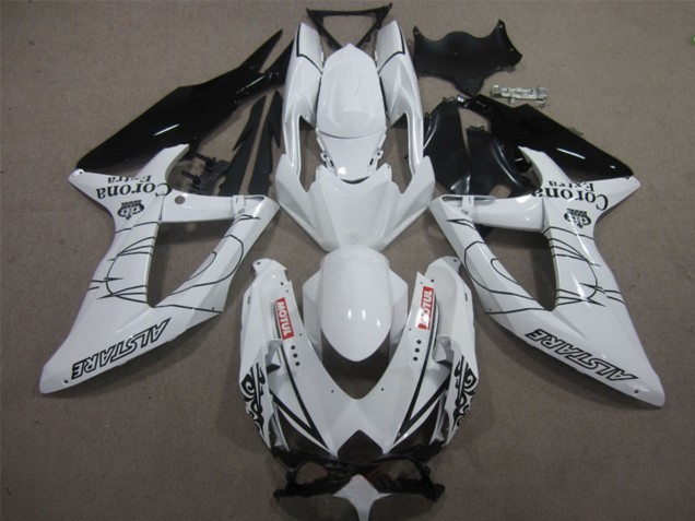Comprare Carena Moto Suzuki GSXR 600 2008-2010 - Bianco Nero Corona Extra Motul