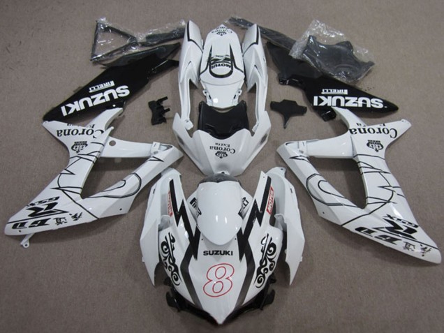 Comprare Carena Moto Suzuki GSXR 600 2008-2010 - Bianco Nero Corona Extra Motul 8