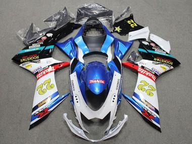 Comprare Carena Moto Suzuki GSXR 600 2011-2024 - Blu Bianco Rosso Nero Rockstar 22