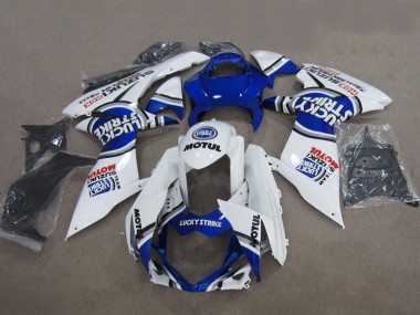 Comprare Carena Moto Suzuki GSXR 600 2011-2024 - Blu Bianco Lucky Strike Motul