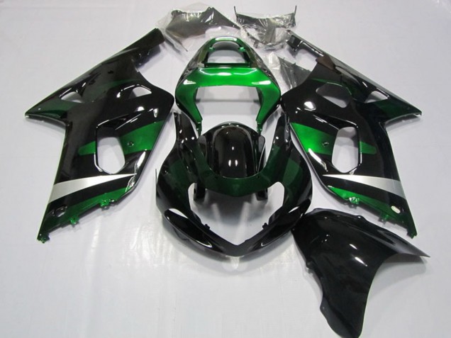 Comprare Carena Moto Suzuki GSXR 750 2001-2003 - Nero Lucido Verde Argento