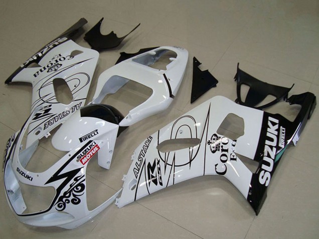 Comprare Carena Moto Suzuki GSXR 750 2001-2003 - Bianco Nero Alstare Corona Extra Motul