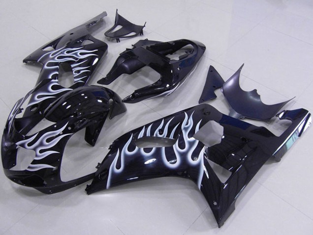 Comprare Carena Moto Suzuki GSXR 750 2001-2003 - Nero Lucido Bianco Fiamma