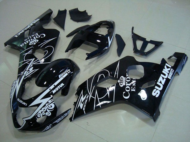 Comprare Carena Moto Suzuki GSXR 750 2004-2005 - Nero Lucido Bianco Corona Extra Motul