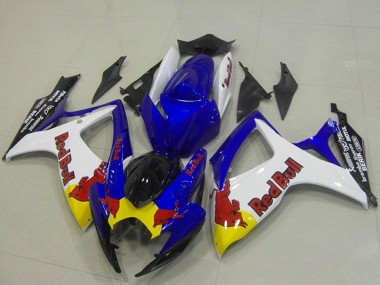 Comprare Carena Moto Suzuki GSXR 750 2006-2007 - Blu Bianco Giallo Red Bull
