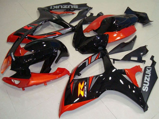 Comprare Carena Moto Suzuki GSXR 750 2006-2007 - Arancia Nero Lucido