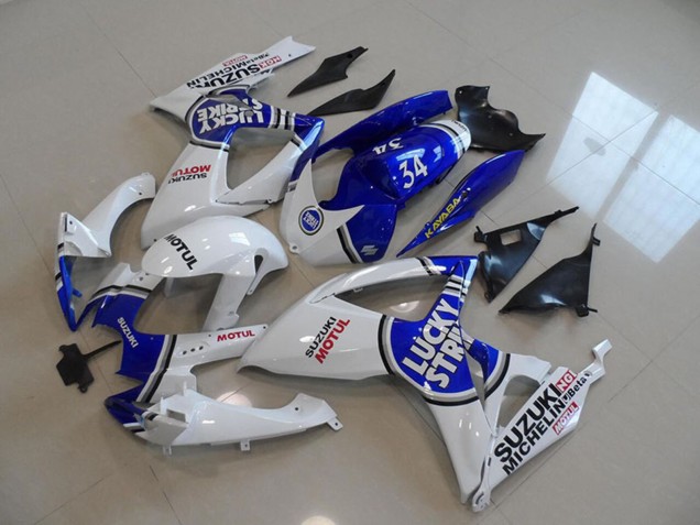 Comprare Carena Moto Suzuki GSXR 750 2006-2007 - Bianco Blu Lucky Strike Motul 34