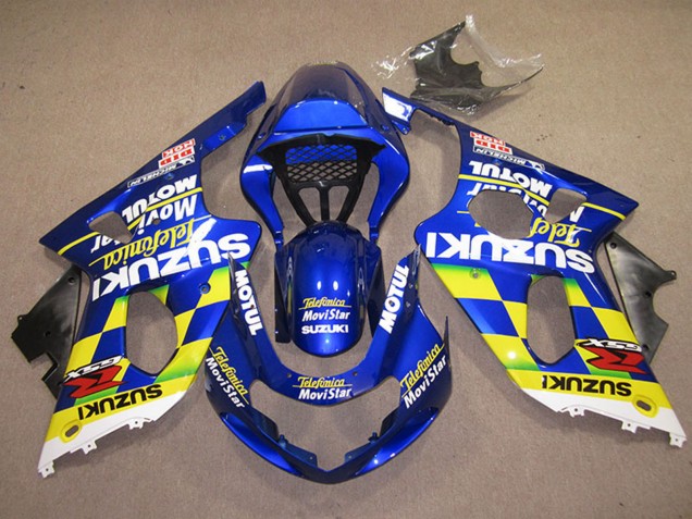 Comprare Carene Moto Suzuki GSXR 1000 2000-2002 - Blu Giallo Bianco Telefonica MoviStar