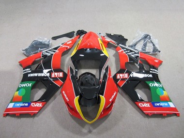 Comprare Carena Moto Suzuki GSXR 1000 2003-2004 - Rosso Giallo Verde Nero