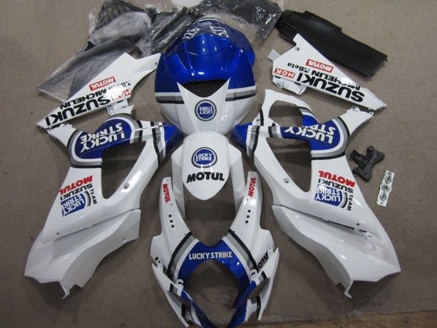 Comprare Carena Moto Suzuki GSXR 1000 2007-2008 - Bianco Blu Lucky Strike Rosso Motul