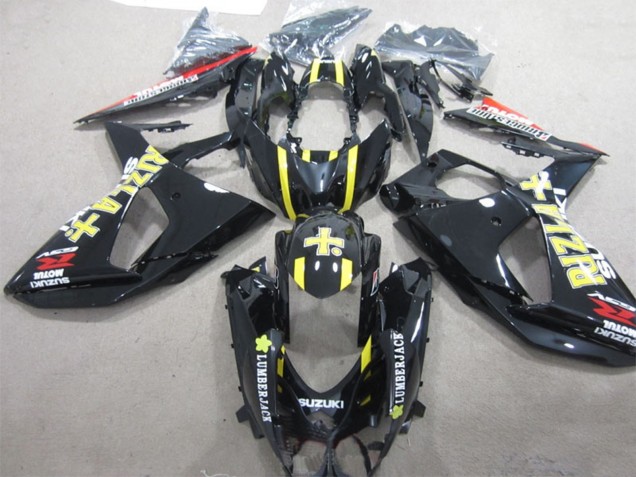 Comprare Carena Moto Suzuki GSXR 1000 2009-2016 - Nero Lucido Giallo Rizla Lumber Jack
