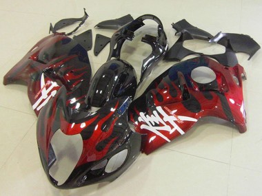 Comprare Carena Moto Suzuki GSXR 1300 Hayabusa 1996-2007 - Nero Lucido Rosso Fiamma