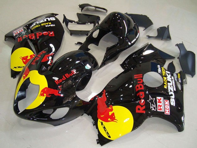 Comprare Carena Moto Suzuki GSXR 1300 Hayabusa 1996-2007 - Nero Lucido Giallo Red Bull
