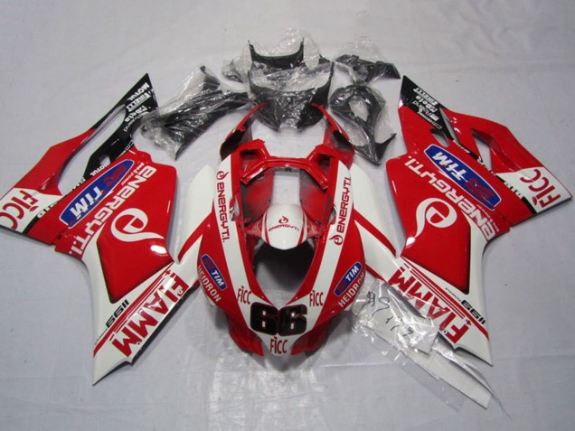 Comprare Carena Moto Ducati 1199 2011-2014 - Bianco Rosso Fiamm Ficc