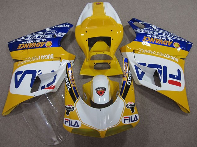 Comprare Carena Moto Ducati 748 1993-2005 - Giallo Bianco Blu Fila
