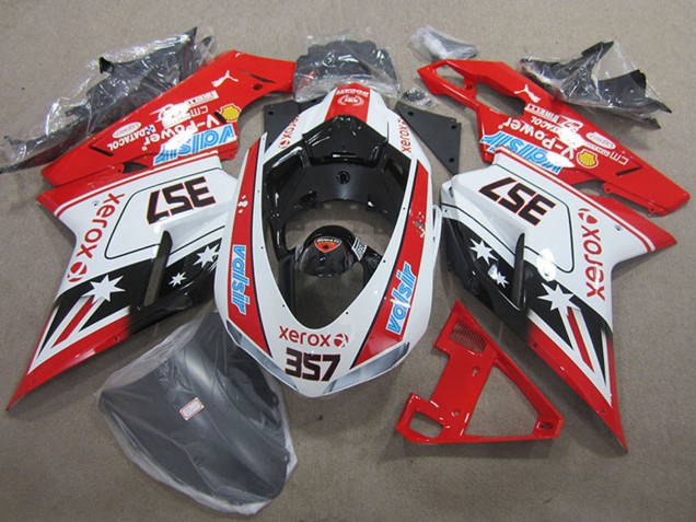 Comprare Carena Moto Ducati 1098 2007-2014 - Bianco Rosso Nero Xerox 357