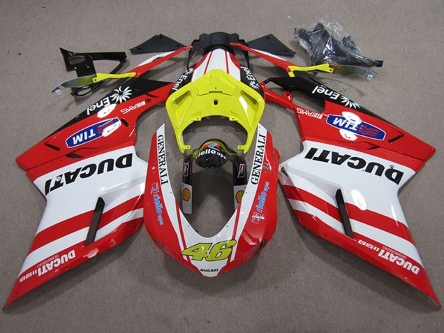 Comprare Carena Moto Ducati 1198 2007-2014 - Bianco Giallo Rosso Generali 46