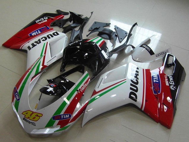 Comprare Carena Moto Ducati 1098 2007-2014 - Rosso Bianco Nero Verde Tim 46