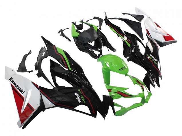 Comprare Carena Moto Kawasaki ZX6R 2019-2022 - Verde Nero Lucido Bianco Rosso