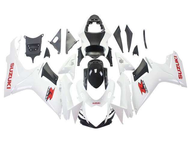 Comprare Carena Moto Suzuki GSXR 600/750 2011-2024 - Bianco Nero Lucido Rosso Decal