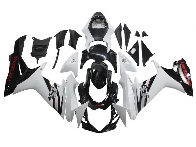 Comprare Carena Moto Suzuki GSXR 600/750 2011-2024 - Bianco Nero Lucido