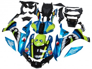 Comprare Carena Moto Yamaha YZF R1 2015-2019 - Blu Verde Nero Squalo