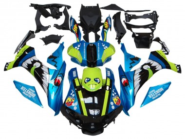 Comprare Carena Moto Yamaha YZF R1 2015-2019 - Blu Verde Nero Squalo
