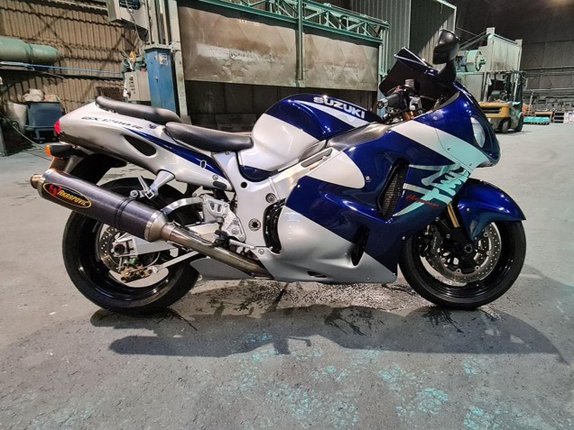 Comprare Carena Moto Suzuki GSXR 1300 Hayabusa 1996-2007 - Blu Bianco
