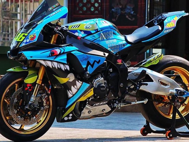 Comprare Carena Moto Yamaha YZF R1 2015-2019 - Blu Giallo Squalo