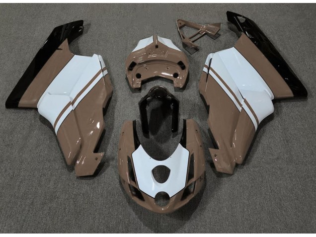 Marrone Lucido & Bianco 03-04 Ducati 749 999 Carene Moto Marrone Lucido & Bianco 03-04 Ducati 749 999 Carene Moto