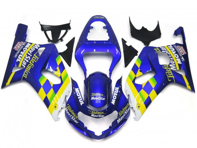 Movistar Blu Lucido 01-03 Suzuki GSXR 600-750 Carene Moto Movistar Blu Lucido 01-03 Suzuki GSXR 600-750 Carene Moto